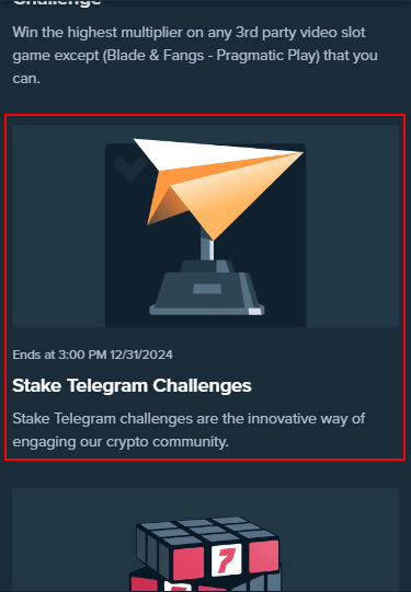 Stake Telegram Challenges