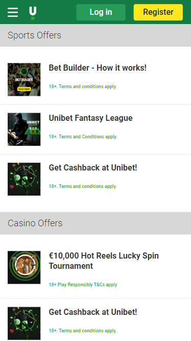 Unibet Casino Bonus Features