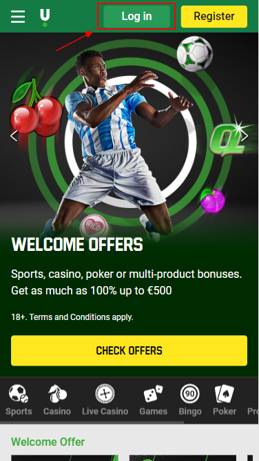 Unibet authorization button