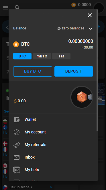 Cloudbet Deposit Section