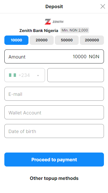 Deposit at Betmaster by banking