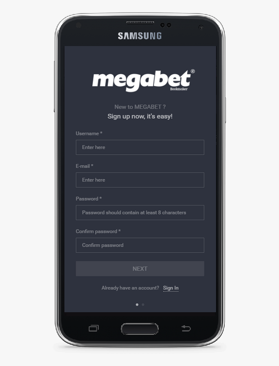 MegaBet mobile application (Android)