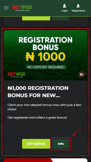 No deposit bonus for registration Winners Golden Bet