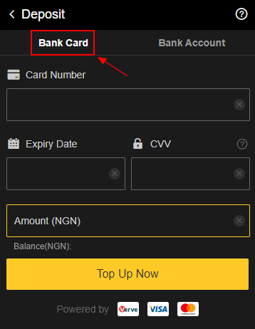 Withdrawal of winnings by bank card