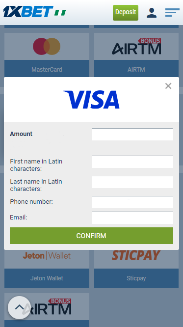 Deposit by Visa