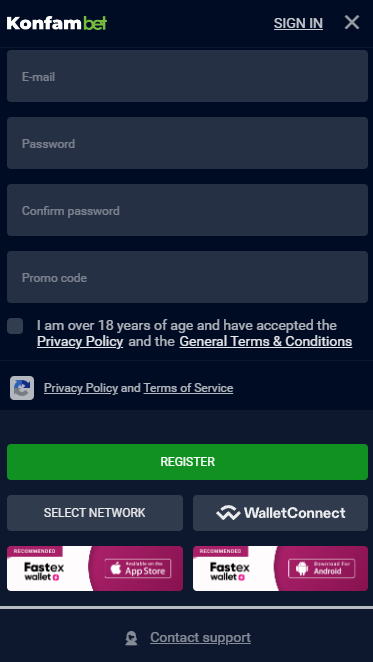 Konfambet registration form