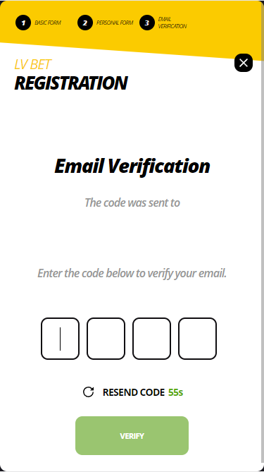 The third stage of registration at LV Bet