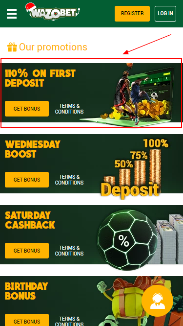 Wazobet Welcome Bonus 110% On First Deposit 