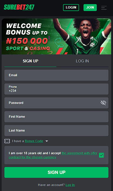 Surebet247 registration