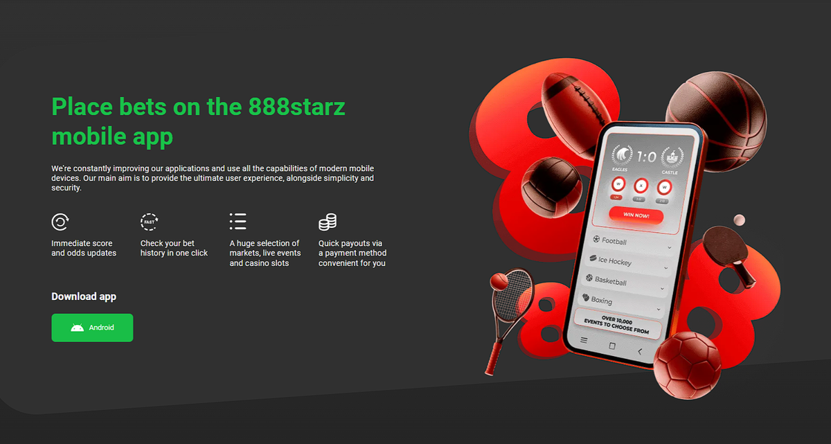 How to register in 888starz app