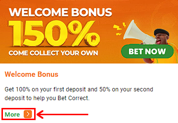 Terms og welcome bonus on BetCorrect