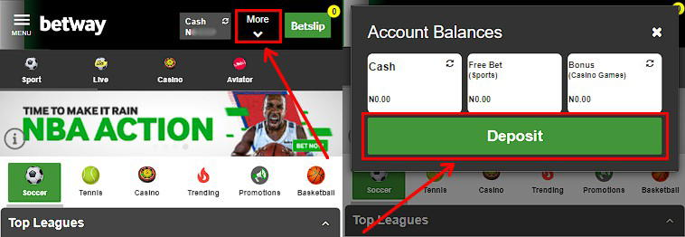 How to make deposit in Betway