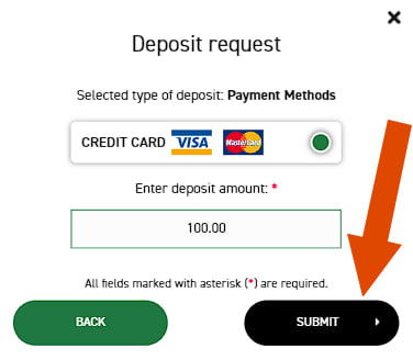 Make a deposit to Afribet with Visa