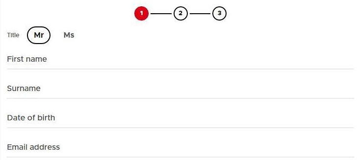 Betclic registration form