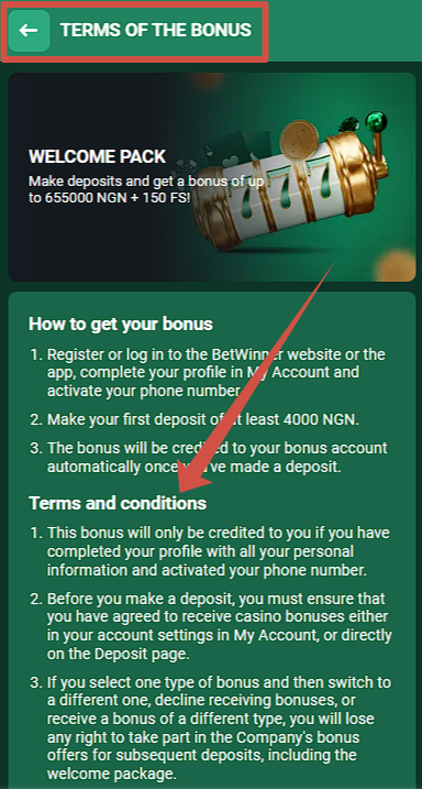 How to use betwinner casino welcome bonus?