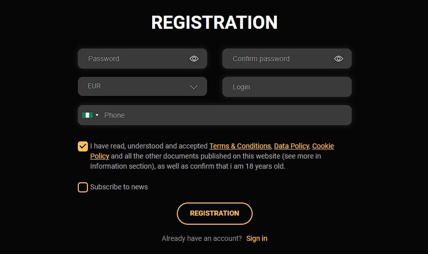 Registration Captainsbet