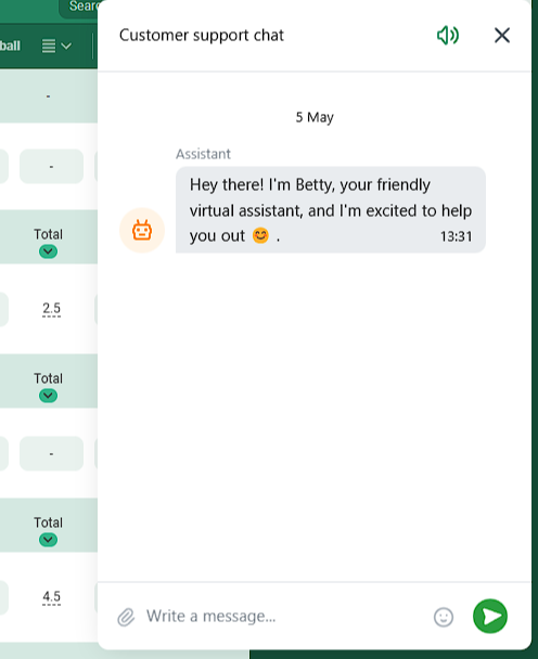 How to contact betwinner customer support via live-chat?