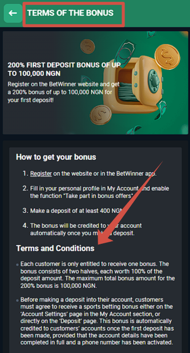 How to use betwinner sports welcome bonus?