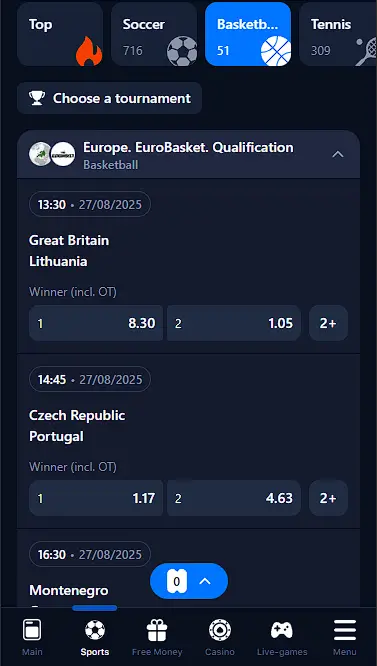 1win basketball betting