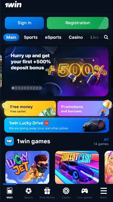 1win free mobile app