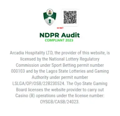 Is 22bet legit in Nigeria?