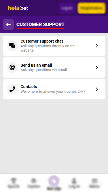 Helabet Customer Support