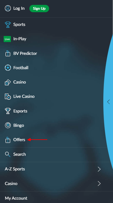 Section with promo codes on BetVictor website