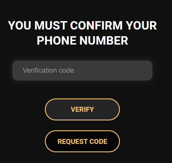 Phone number confirmation