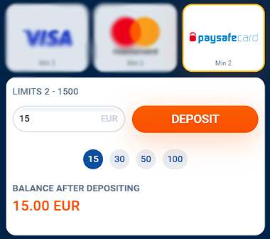 Paysafecard at Mostbet