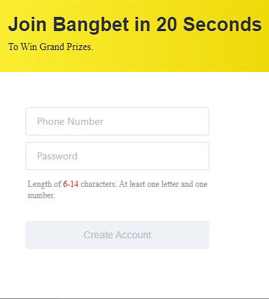 Bangbet registration