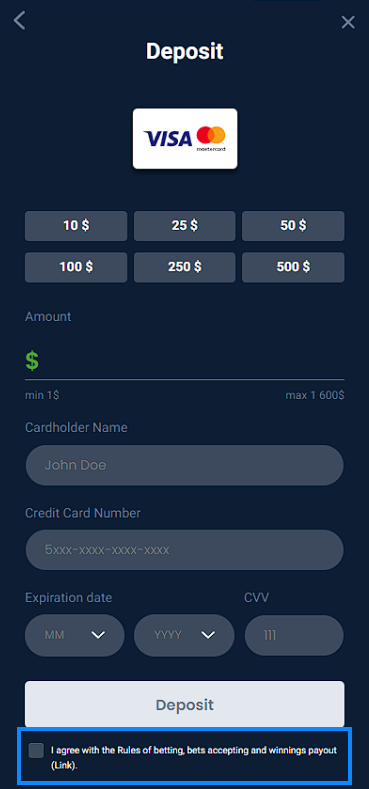 Deposit and Withdrawal at 20Bet