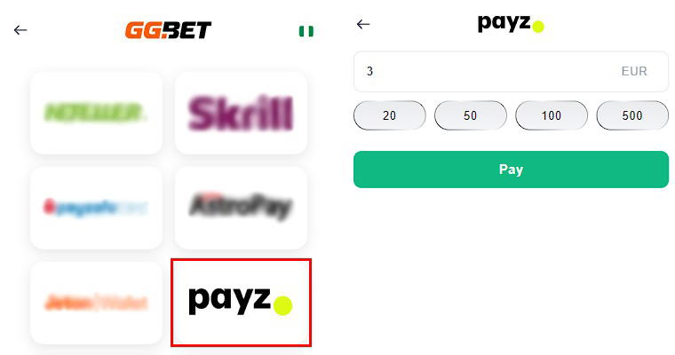 Deposit via EcoPayz at GG.BET