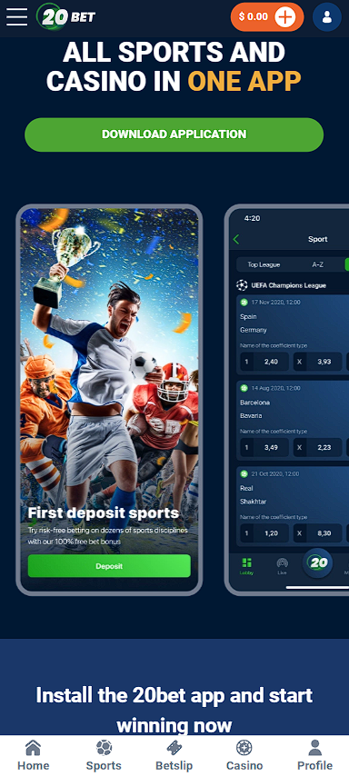 How to download 20bet mobile app