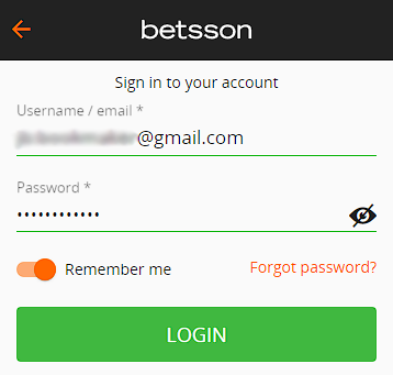 Betsson how to login