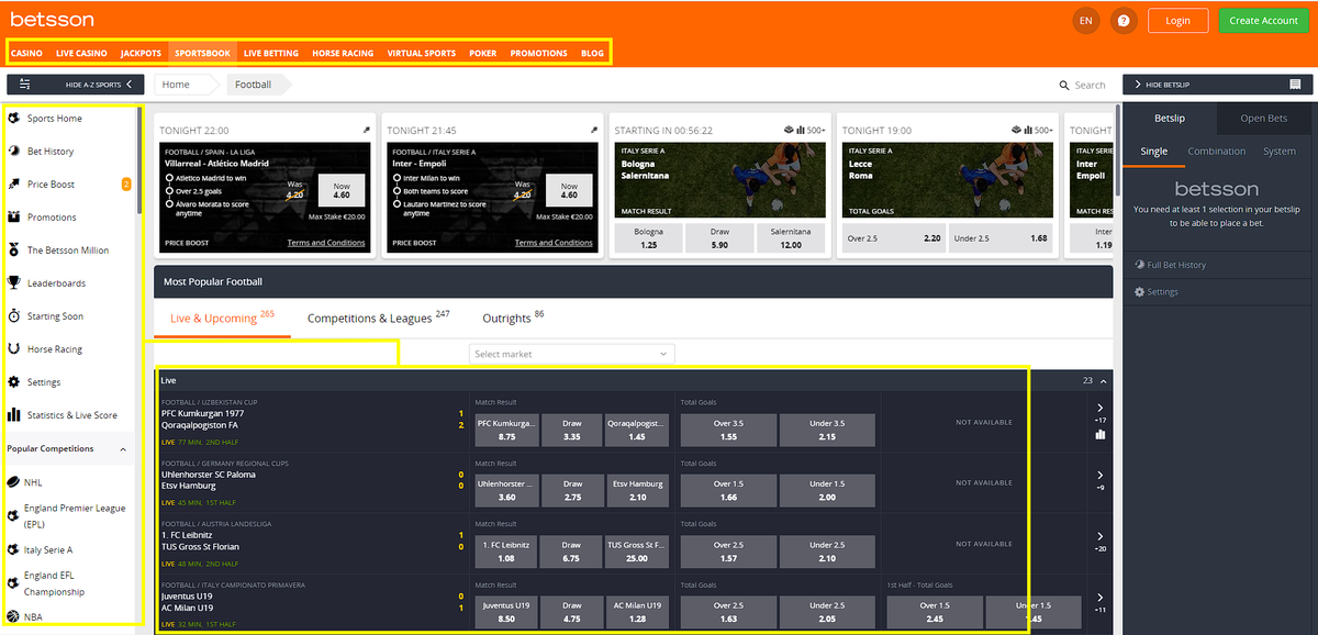 Betsson sport betting