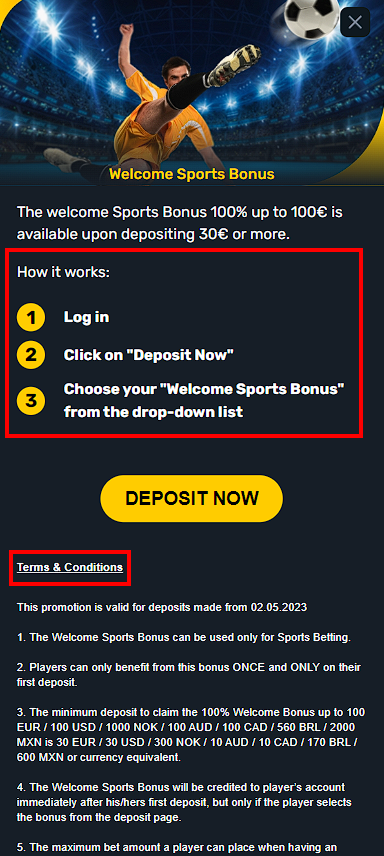 Welcome Sports Bonus