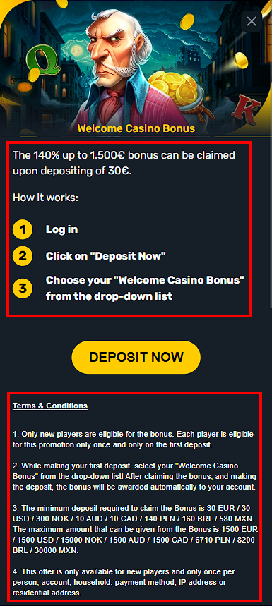 Welcome Casino Bonus