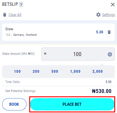 How to place a bet on BetKing website?