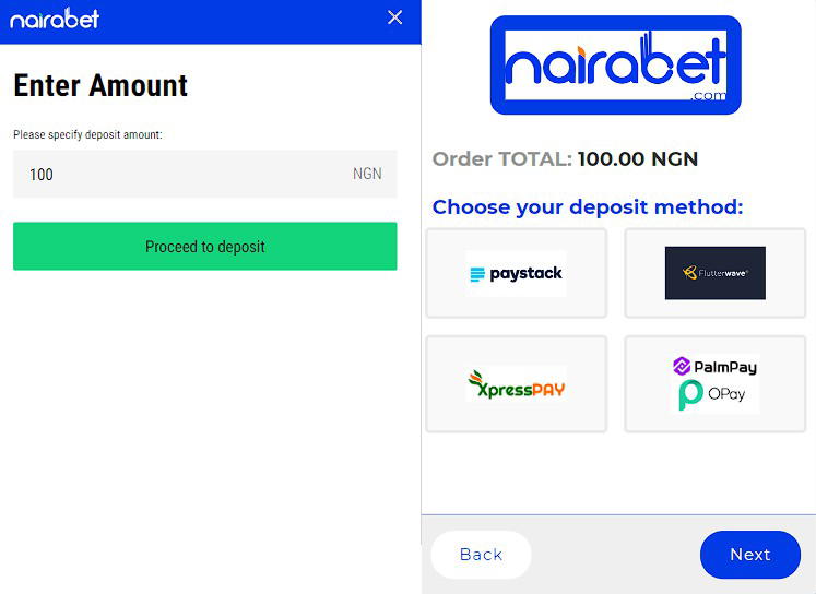 Nairabet deposit wethods