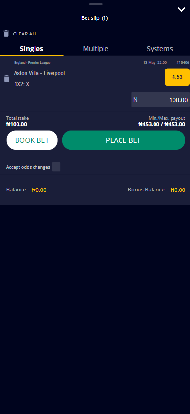 AccessBet betting coupon