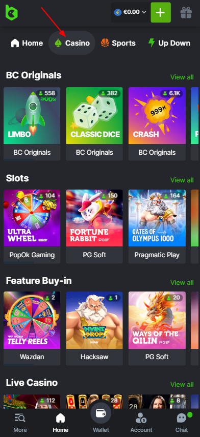 Features of BC.Game crypto-casino