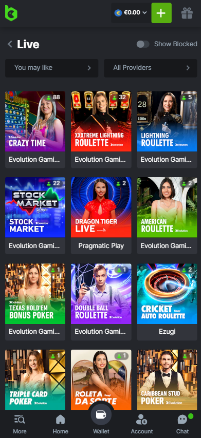 Live crypto casino bookmaker