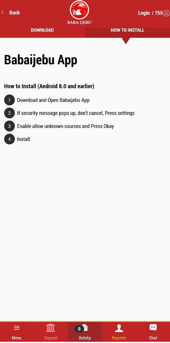 Baba Ijebu App install