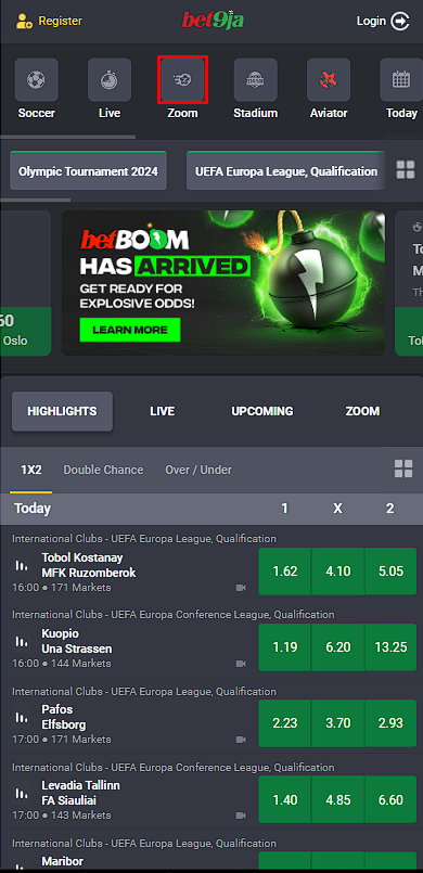 Bet9ja zoom soccer