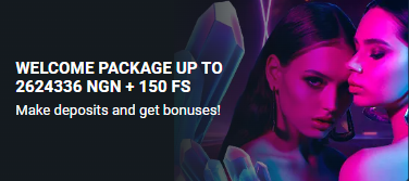 1xCasino Welcome Package Up To 2 624 336 NGN + 150 FS