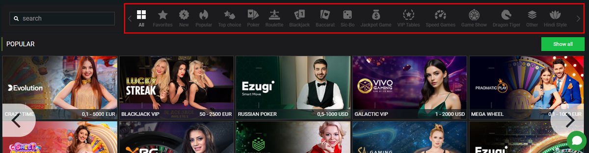 888Starz Live Casino