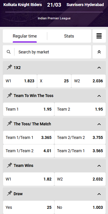 betting market cricket 