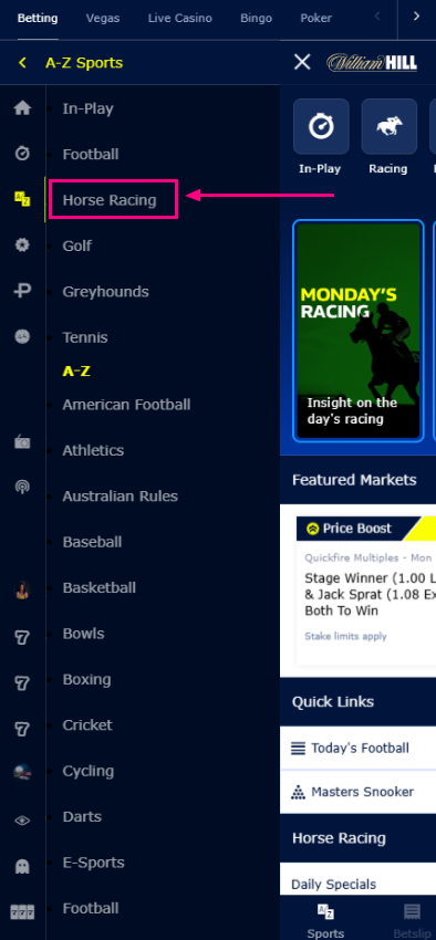 William Hill Horse Betting