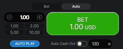 Crash game auto bets