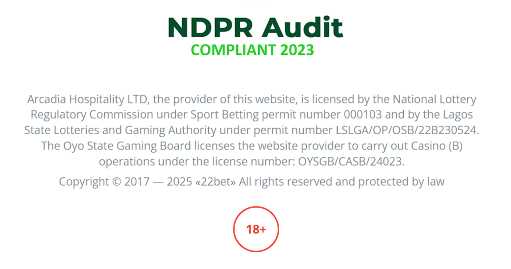 Is 22bet legal in Nigeria